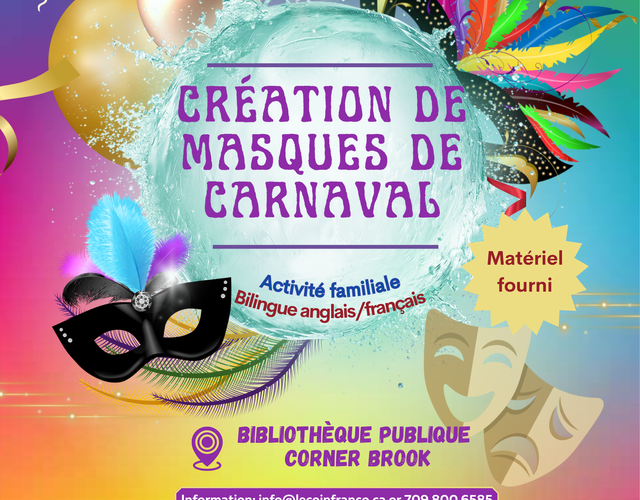26 février - Atelier de création de masques de Carnaval