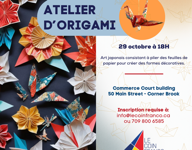 29 octobre - Atelier d'origami