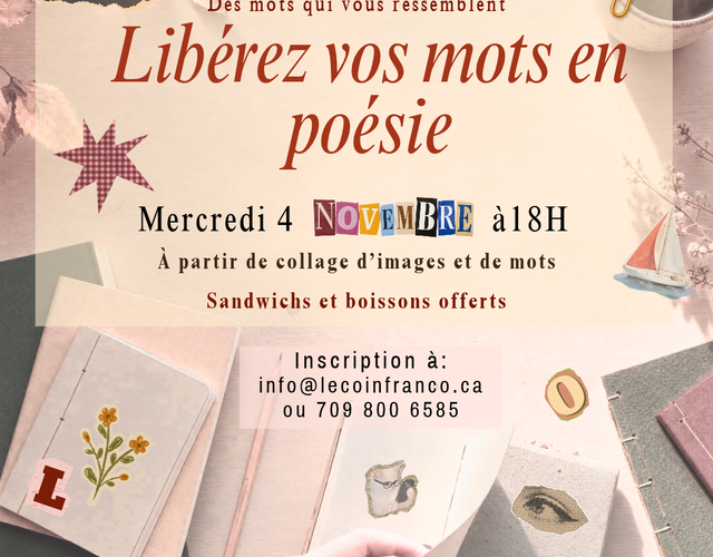 4 novembre - Libérez vos mots en poésie